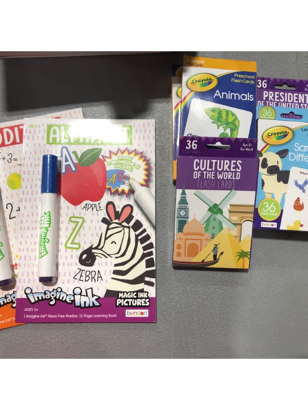 Photo 1 of 2 ImagineInk books and 5 packs of various flashcards for kids