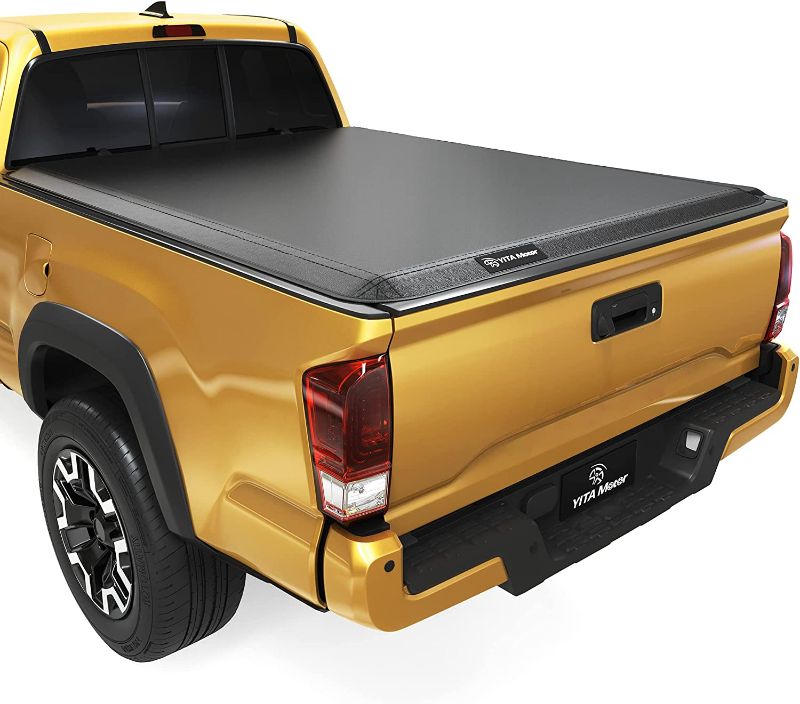 Photo 1 of YITAMOTOR Soft Tri Fold Truck Bed Tonneau Cover Compatible with 2005-2015 Toyota Tacoma with Deck Rail System, Fleetside 5 ft Bed
