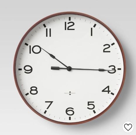 Photo 1 of 16" Thin Frame Wall Clock Red/Brown - Threshold™