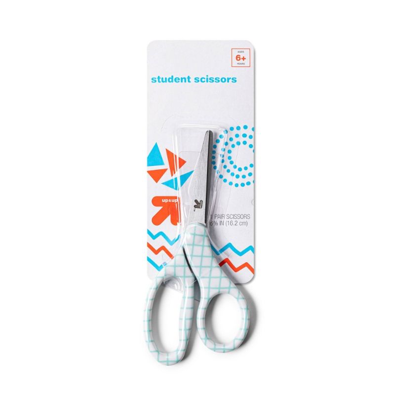 Photo 1 of 2 pairs of 6'' Student Scissors Teal Grid - up & up™