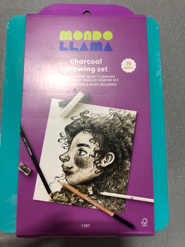 Photo 2 of 15pc Charcoal Drawing Set - Mondo Llama™