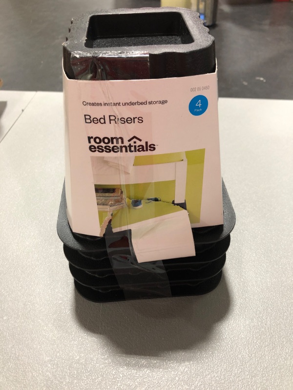 Photo 2 of 4pk Bed Risers Espresso - Room Essentials