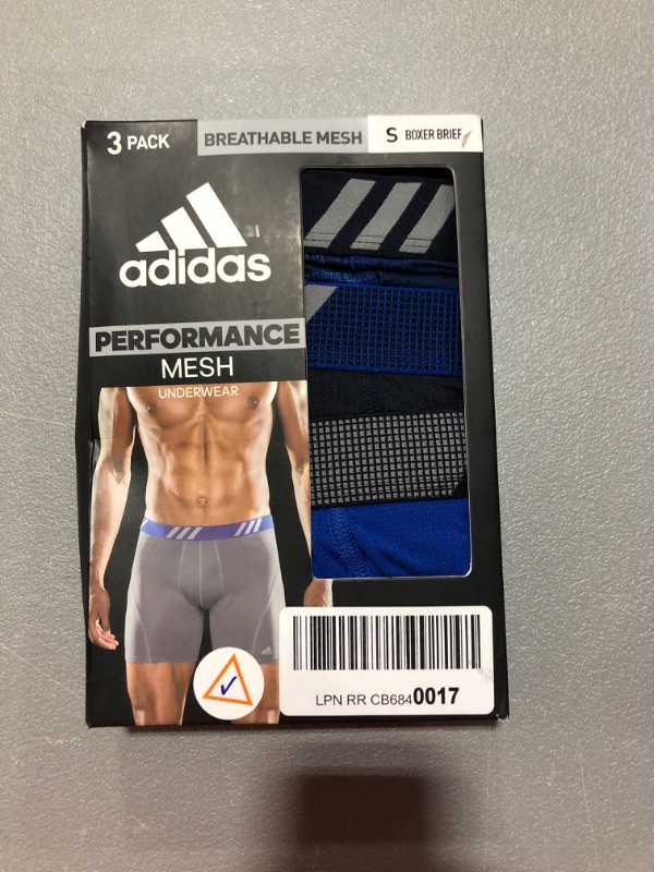 Photo 2 of Adidas Men's Sport Performance Mesh Boxer Briefs â€“ 3 Pack, Small, Blue