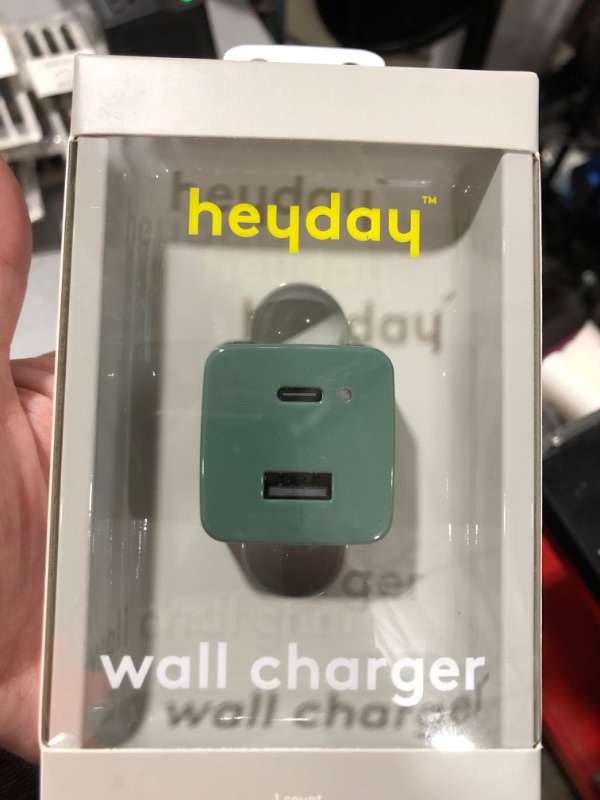 Photo 2 of Heyday 2-Port 20W USB-a and USB-C Wall Charger - Evergreen