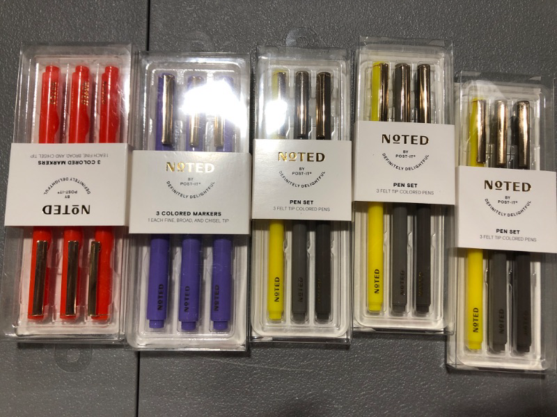 Photo 1 of Post-It colored marker sets- 5 in various colors