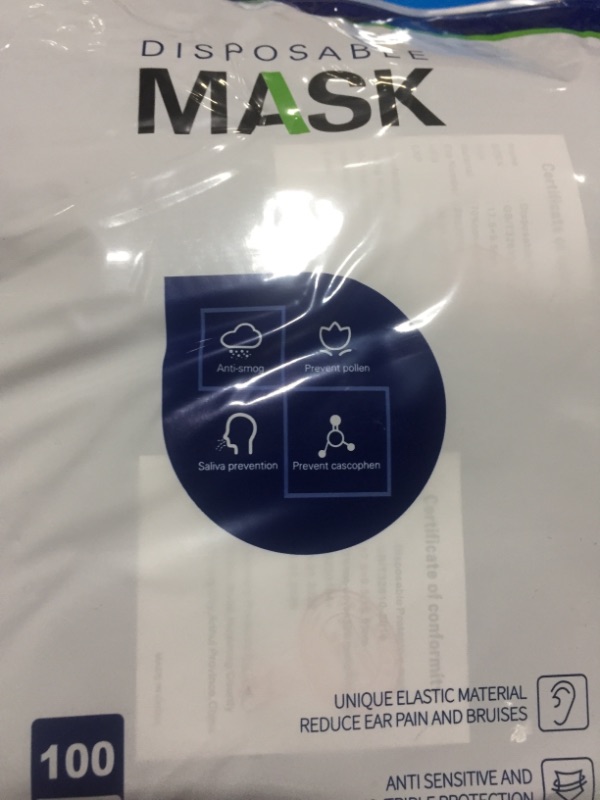 Photo 2 of 100 PCS Black Disposable Face Masks