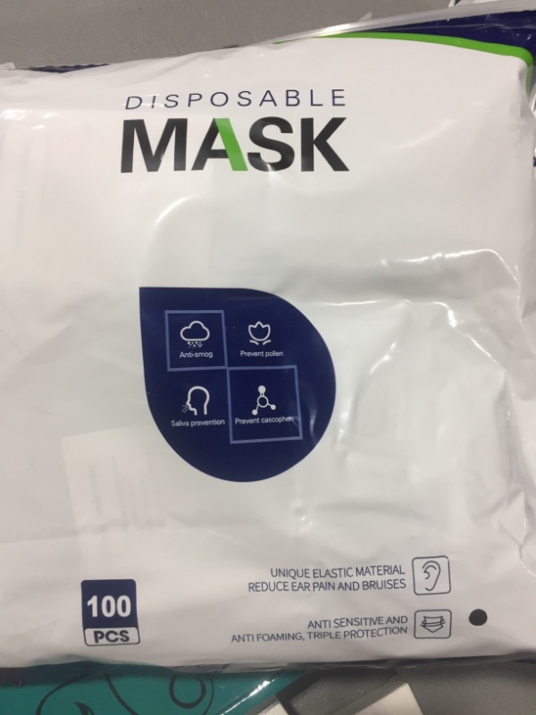 Photo 2 of 100 PCS Black Disposable Face Masks