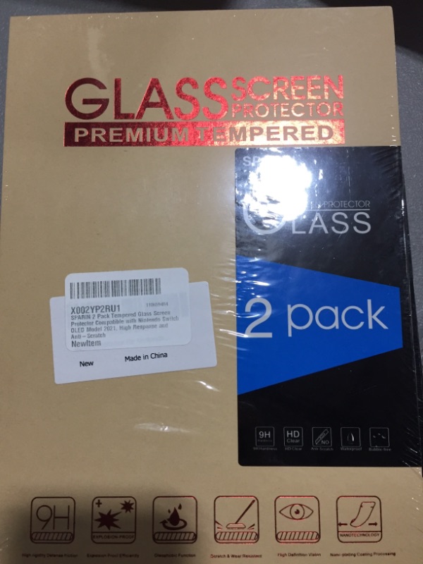 Photo 1 of 2 pack glass screen protector for nintendo switch
