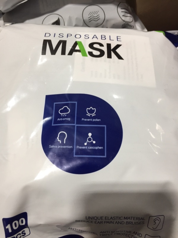 Photo 2 of 2 pack of 100 pcs Black Disposable Face Masks