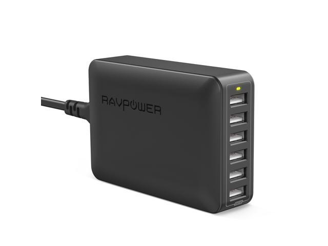 Photo 1 of USB Charger RAVPower 60W 12A 6-Port Desktop USB Charging Station with iSmart Multiple Port, Compatible iPhone 11 Pro Max XS Max XR X 8 Plus, iPad Pro Air Mini, Galaxy S9 Edge, Tablet and More (Black)
