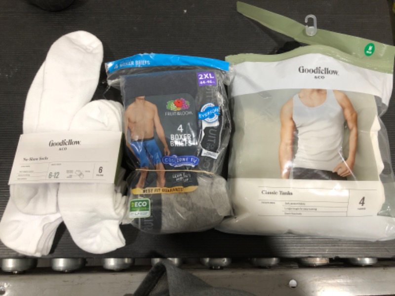 Photo 1 of BUNDLE OF MENS *OPENED PACKAGES* TANK TOPS(M), BRIEFS(2XL), SOCKS(6-12)