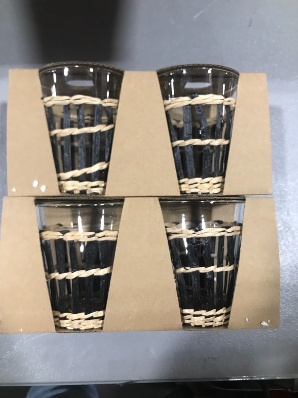 Photo 1 of BLACK/NATURAL GLASSWARE
4 PACK