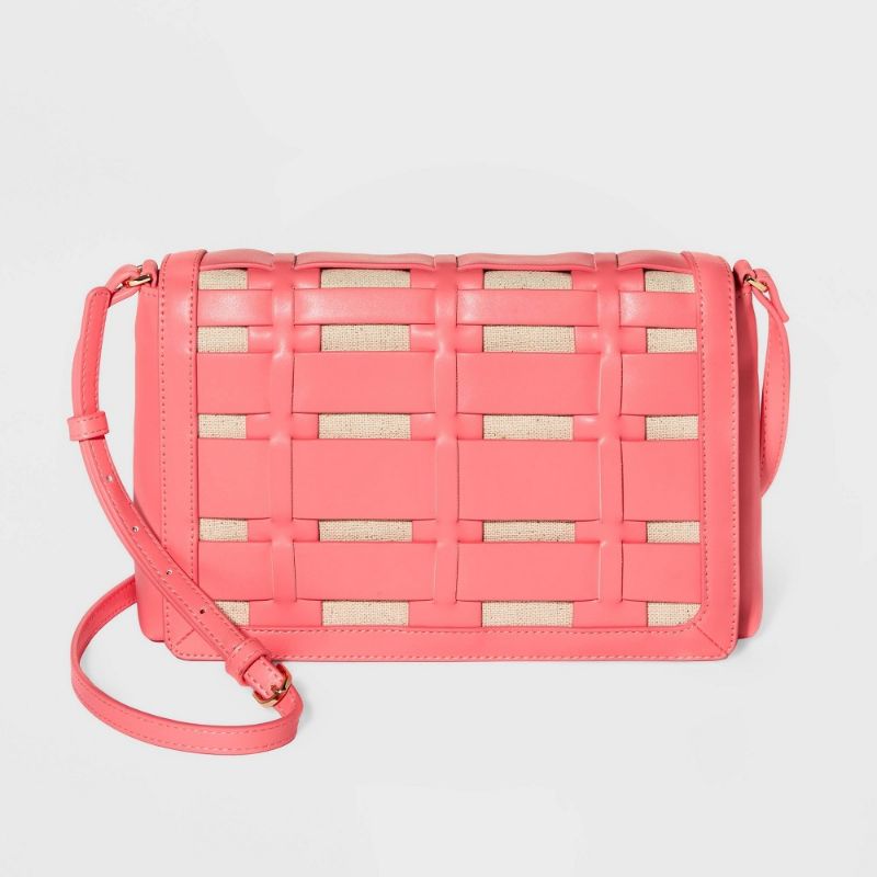 Photo 1 of Basket Weave Woven Crossbody Bag - a New Day™
PINK