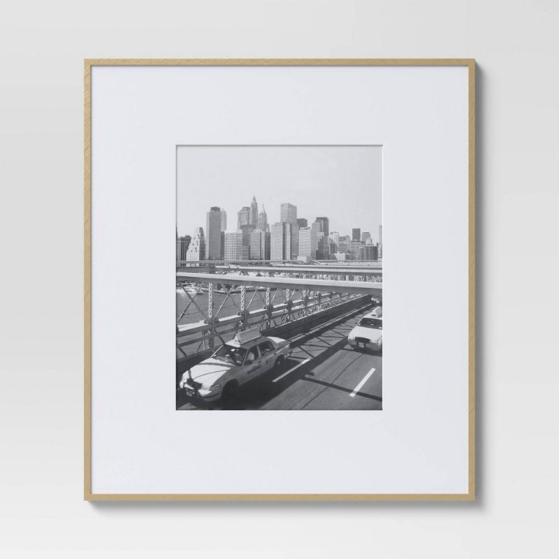 Photo 1 of 19.4" X 22.4" Matted to 11" X 14" Thin Gallery Oversized Image Frame Brass - Project 62™
