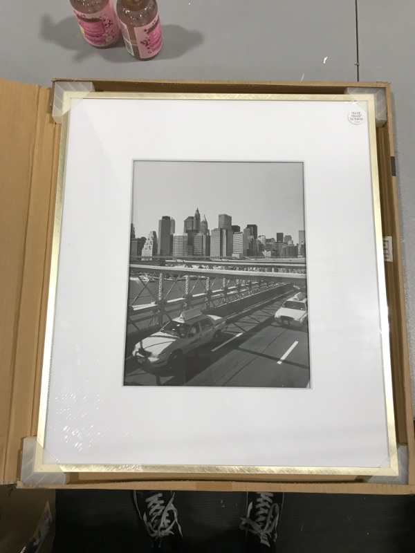 Photo 2 of 19.4" X 22.4" Matted to 11" X 14" Thin Gallery Oversized Image Frame Brass - Project 62™
