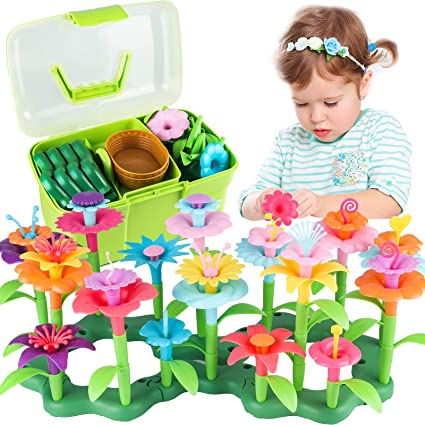 Photo 1 of CENOVE Toddler Toys Gifts for 3 4 5 6 7 Year Old Girls and Boys,Flower Garden Building Toy STEM Educational Activity Preschool Boys Girls Toys Age 3-6(130 Pcs)
