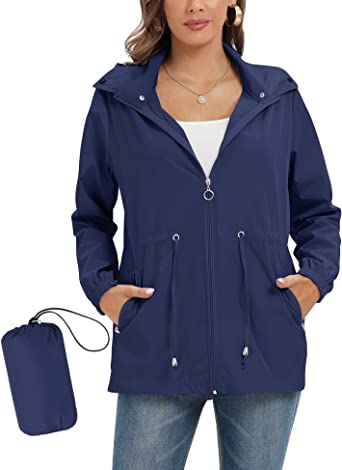 Photo 1 of Avoogue Lightweight Rain Jackets Women Waterproof Raincoat Packable Hooded Rain Coats Outdoor Travel Windbreaker
SIZE L 