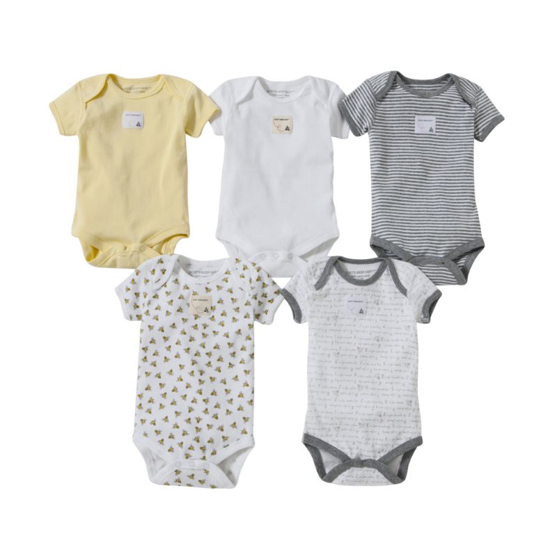 Photo 1 of Burt's Bees Baby Premie 5-Pack Sunshine Organic Cotton Short Sleeve Bodysuits
SIZE PREMATURE 