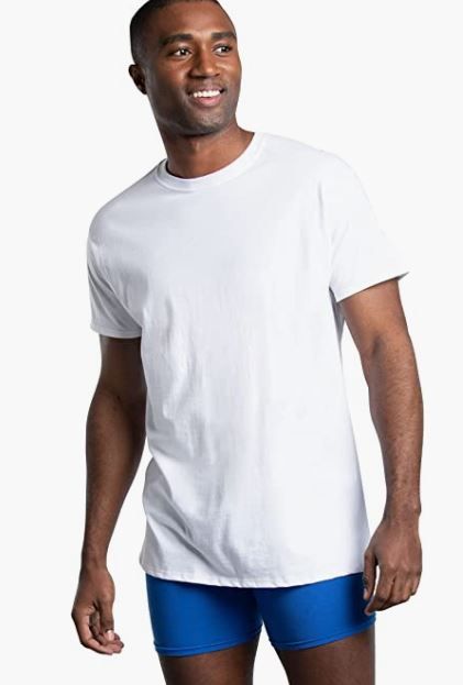 Photo 1 of (4 PACK) Fruit of the Loom Men's Eversoft Cotton Stay Tucked Crew T-Shirt XL
