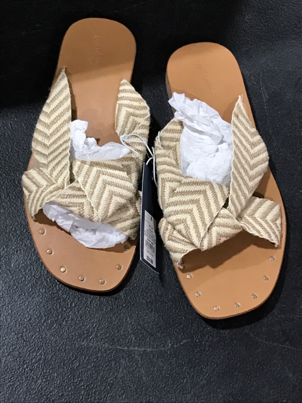 Photo 2 of  Women's Louise Chevron Print Knotted Slide Sandals - Universal Thread Tan  SIZE 8
