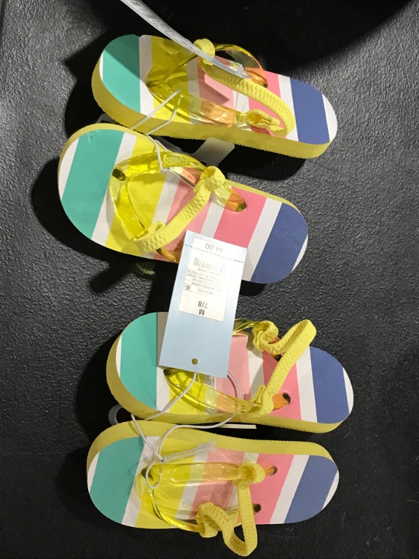 Photo 2 of 2 Pack of Toddler Adrian Slip-on Flip Flop Sandals - Cat & Jack Yellow Size M 7/8
