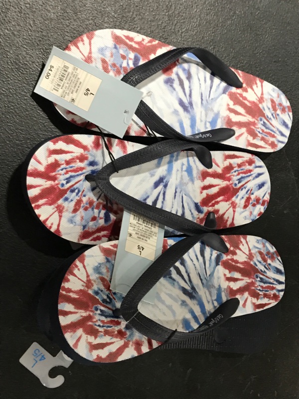 Photo 2 of 2 Pack of Girls' Sam Tie-Dye Slip-on Flip Flop Sandals - Cat & Jack Navy Blue Size L
 