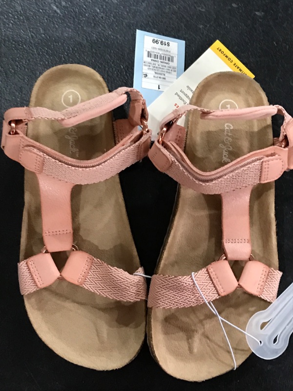 Photo 2 of Girls' Val Foot bed Sandals - Cat & Jack Blush SIZE 1
