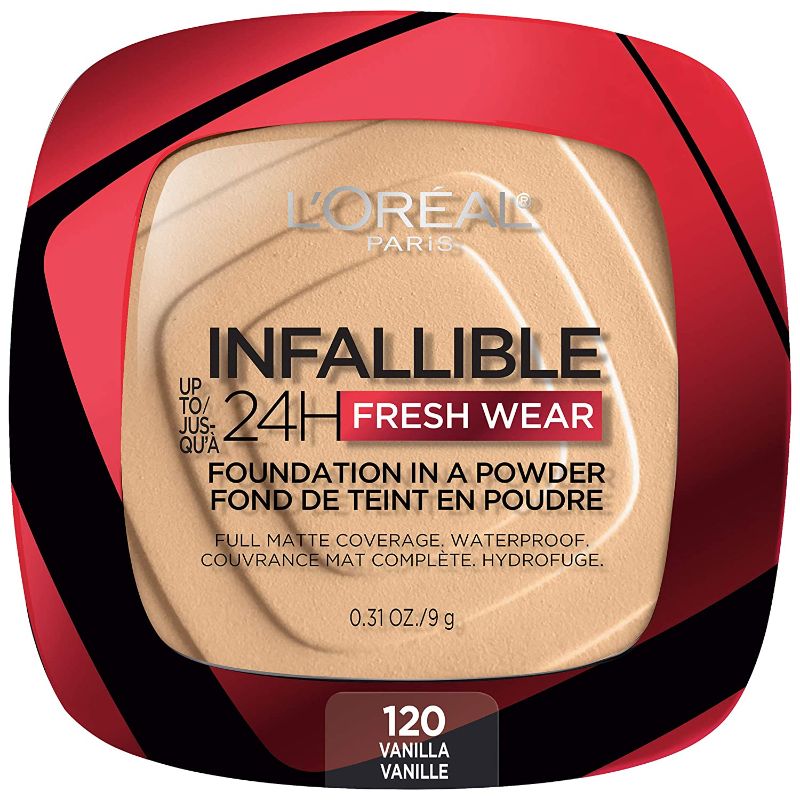 Photo 1 of L'Oreal Paris Infallible Fresh Wear Foundation in a Powder, Up to 24 Hour Wear, 120 Vanilla
