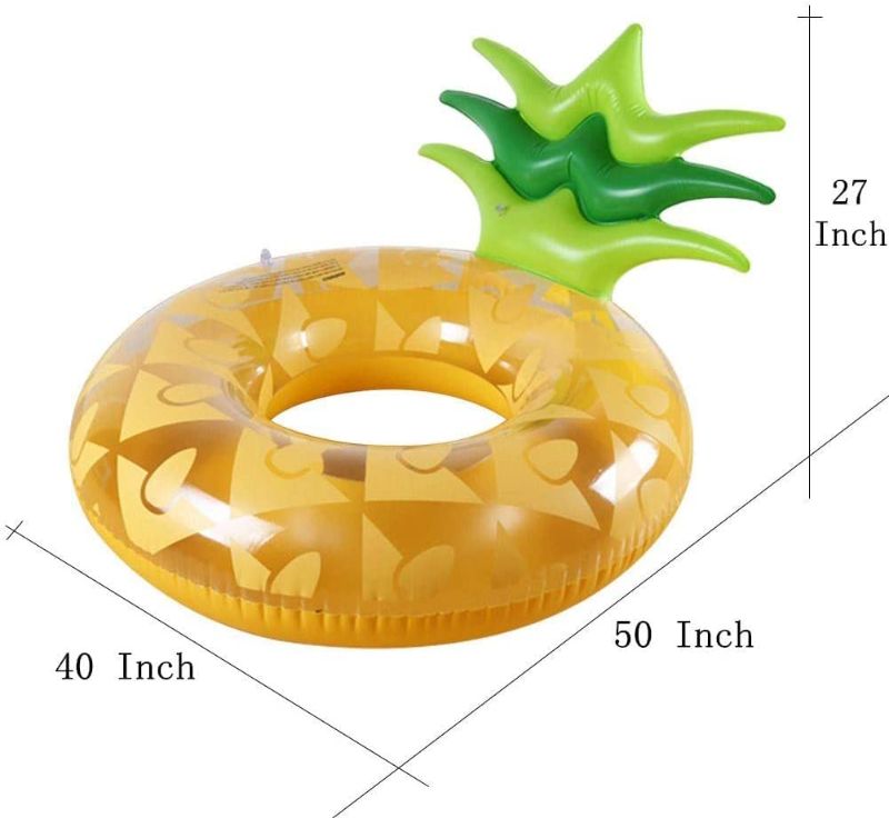 Photo 1 of HANMUN Giant Inflatable Pineapple Pool Float - Floaties for Adults Swim Inner Tube Fruit Pool Float Swimming Ring Pool Float Inner Tube Outdoor Beach Party Play Pool Water Fun Toy for Adults â€¦
