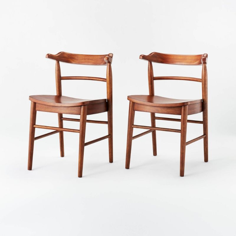 Photo 1 of 2pk Kaysville Curved Back Wood Dining Chairs - Threshold™ Designed with Studio McGee
