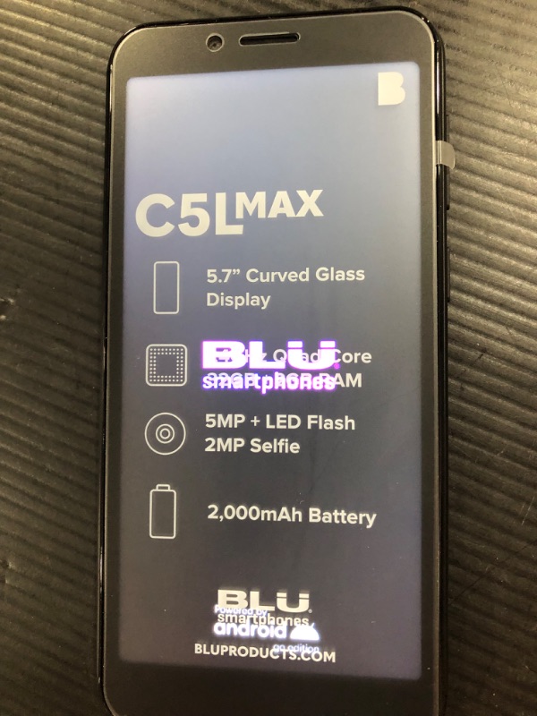 Photo 2 of BLU C5L Max C0172WW 32GB GSM Unlocked Android Smartphone - Black