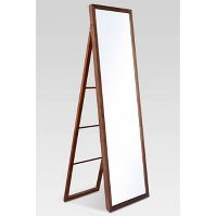 Photo 1 of Wood Ladder Standing Floor Mirror Walnut - Threshold™