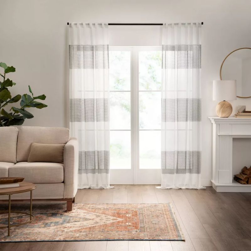 Photo 1 of 1pc Light Filtering Gilson Striped Window Curtain Panel - Mercantile -Size 50"W x 84"L
