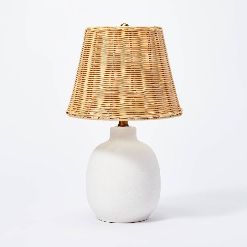 Photo 2 of Ceramic Table Lamp with Rattan Shade - Threshold™ Designed with Studio McGee
