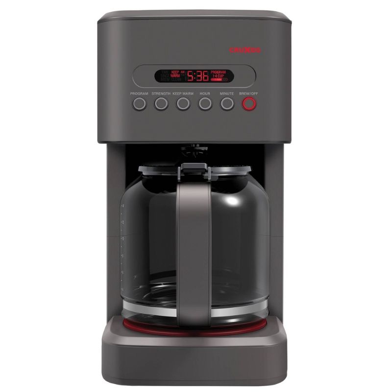 Photo 2 of CRUXGG 14 Cup Programmable Coffee Maker with Customizable Brew Strength - Smoke
