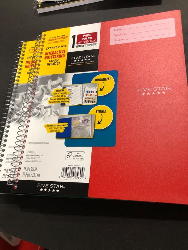 Photo 1 of Five Star Interactive Notebook 1 Subject Wide Ruled Color May Vary (06867)
QTY 2