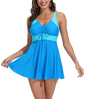 Photo 1 of CURLBIUTY Womens Bathing Suits Tankinis 2 Piece Tank Top with Boyshorts Swimwear Blue XL (B09MK2GVJJ)
