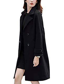 Photo 1 of chouyatou Women's Essential Elegant Wear Double Breasted Mid Long Wool Pea Coat (X-Large, Black) (B09CTJG9ZV)
