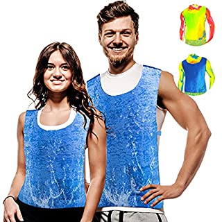 Photo 1 of Body Cooling Vest for Men Women PVA Water Activated Ice Cold Vest Cool Vest for Sunstroke Protective Working Motorcycle (Blue) (B098Q33YJL)
