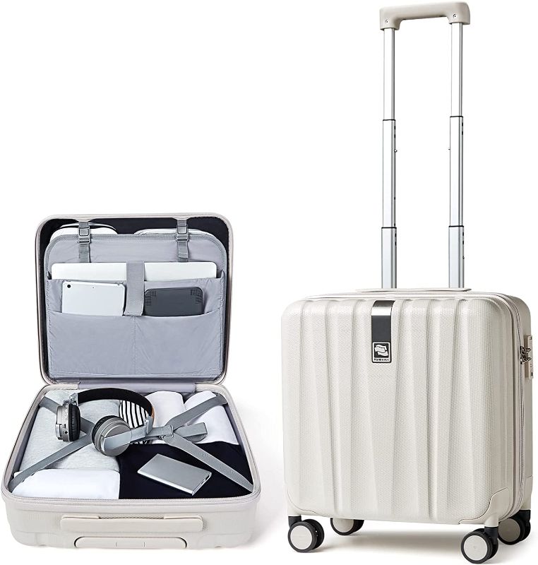 Photo 1 of Hanke Upgrade Carry On Luggage, Lightweight PC Hardside 16-Inch Suitcase with Spinner Wheels Small Suitcases Fits 14'' Laptop(Ivory White?
