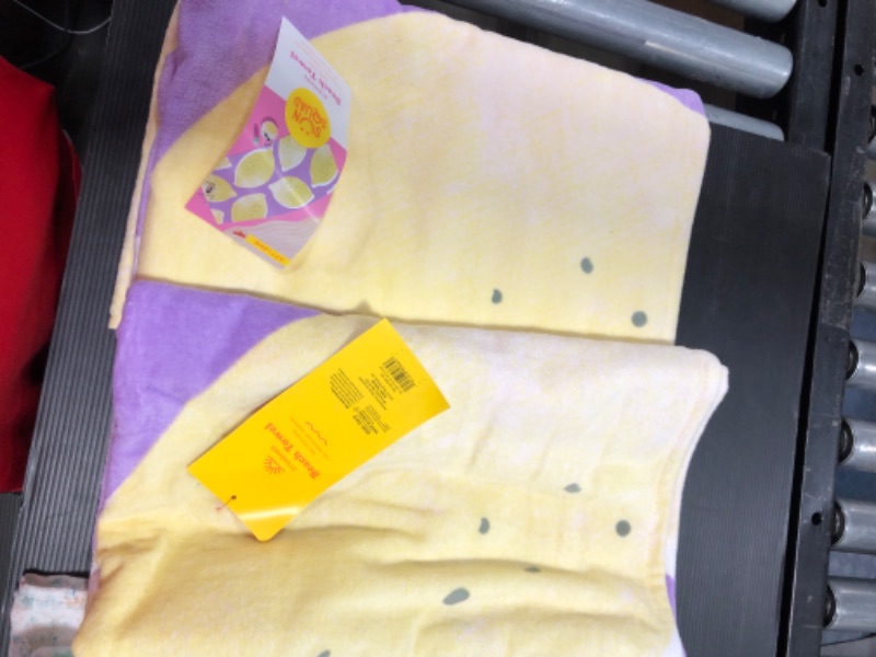 Photo 2 of 2 PACK Lemon Printed Bath Towel Purple - Sun Squad Dimensions (Overall): 62 Inches (L), 32 Inches (W)
