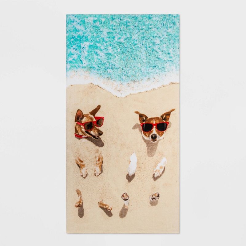 Photo 1 of 2 PACK Dog Photo Reel Printed Beach Towel - Sun Squad™
