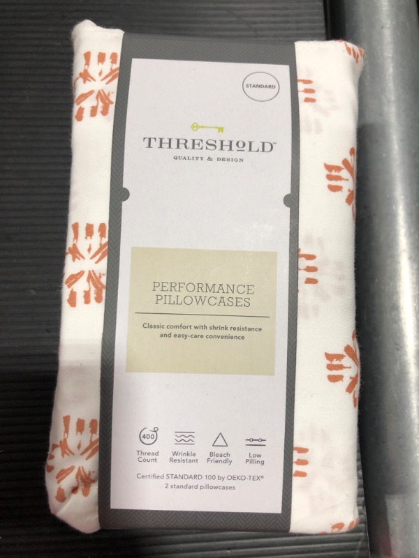 Photo 3 of 400 Thread Count Printed Performance Sheet Set - Threshold
Piece 1: Flat Sheet: 101 Inches (L) x 68 Inches (W), Quantity 1
Piece 2: Fitted Sheet: 80 Inches (L) x 39 Inches (W), Quantity 1
Piece 3: Pillow Case: 32 Inches (L) x 20 Inches (W), Quantity 1
Wri