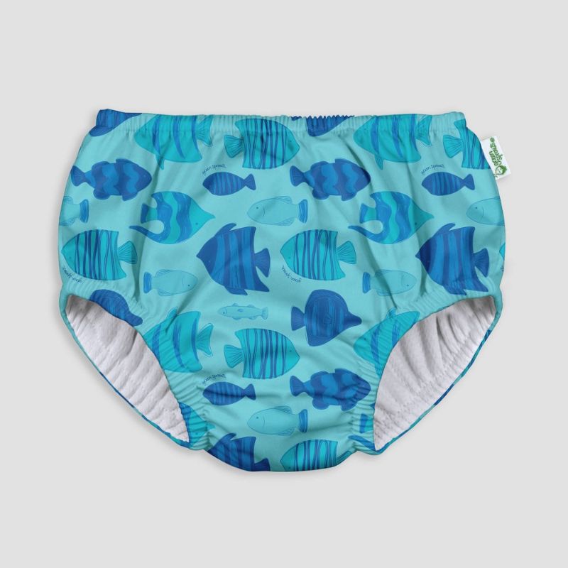 Photo 2 of 2 green sprouts Toddler Girls' Pull-Up Strawberry Print Absorbent Reusable Swim Diaper - Mint Green 2T
2 Green Sprouts Toddler Boys' Fish Print Pull-up Reusable Swim Diaper - Blue