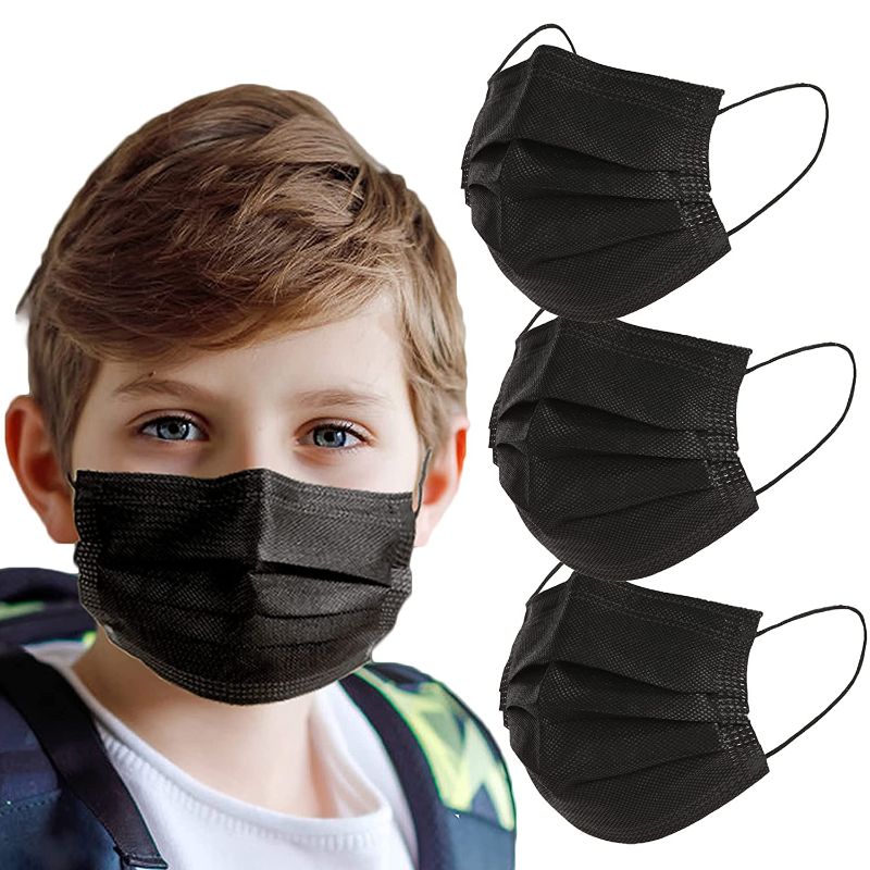 Photo 1 of 2 CT Kids Disposable Face Mask Protective Childrens Black Safety Masks 100PCS
