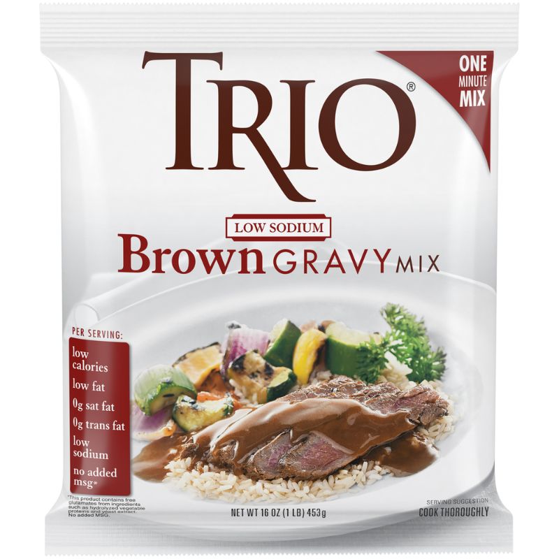 Photo 1 of 2 CT EXPIRED BY 09/2021TRIO Low Sodium Brown Gravy Mix, Just Add Water Gravy Packet, 16 Oz
