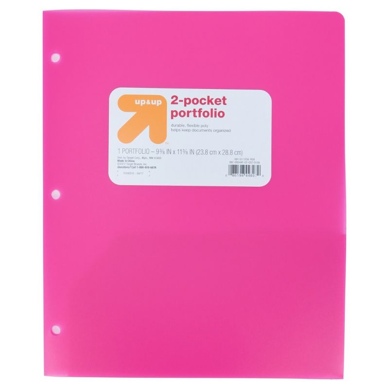 Photo 1 of (10 pack) 2 Pocket Plastic Folder Pink - up&up
