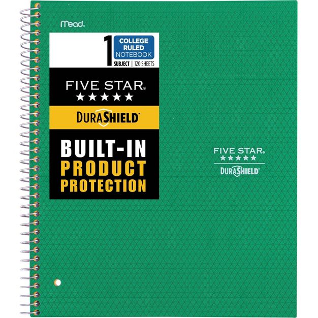 Photo 1 of (3 pack) Spiral Notebook 1 Subject College Ruled Anti-Microbial Green - Five Star

