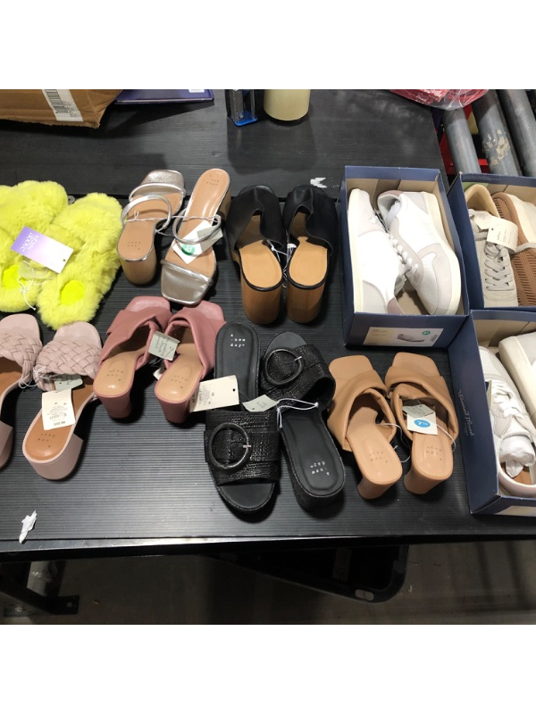 Photo 1 of A box lot of miscellaneous women shoes. SIZES VARY. 