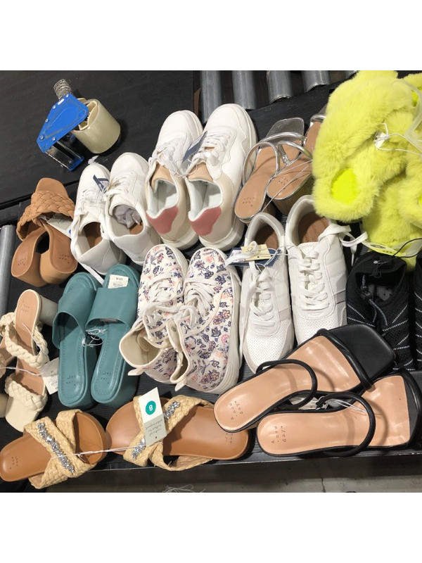 Photo 1 of A box lot of women's miscellaneous shoes. SIZES VARY 